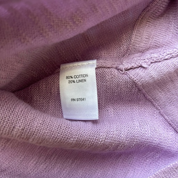 J. Jill Tops Pure Jill Linen Asymmetrical Hem Top Color Purple Size: MP - Picture 4 of 8